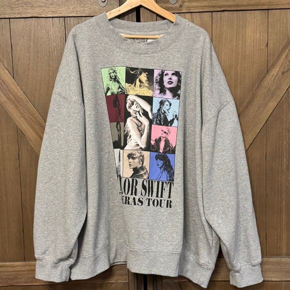 NEW Taylor Swift TTPD Eras Tour II Gray Crewneck Sweatshirt 2024 Official 4XL - Picture 1 of 5